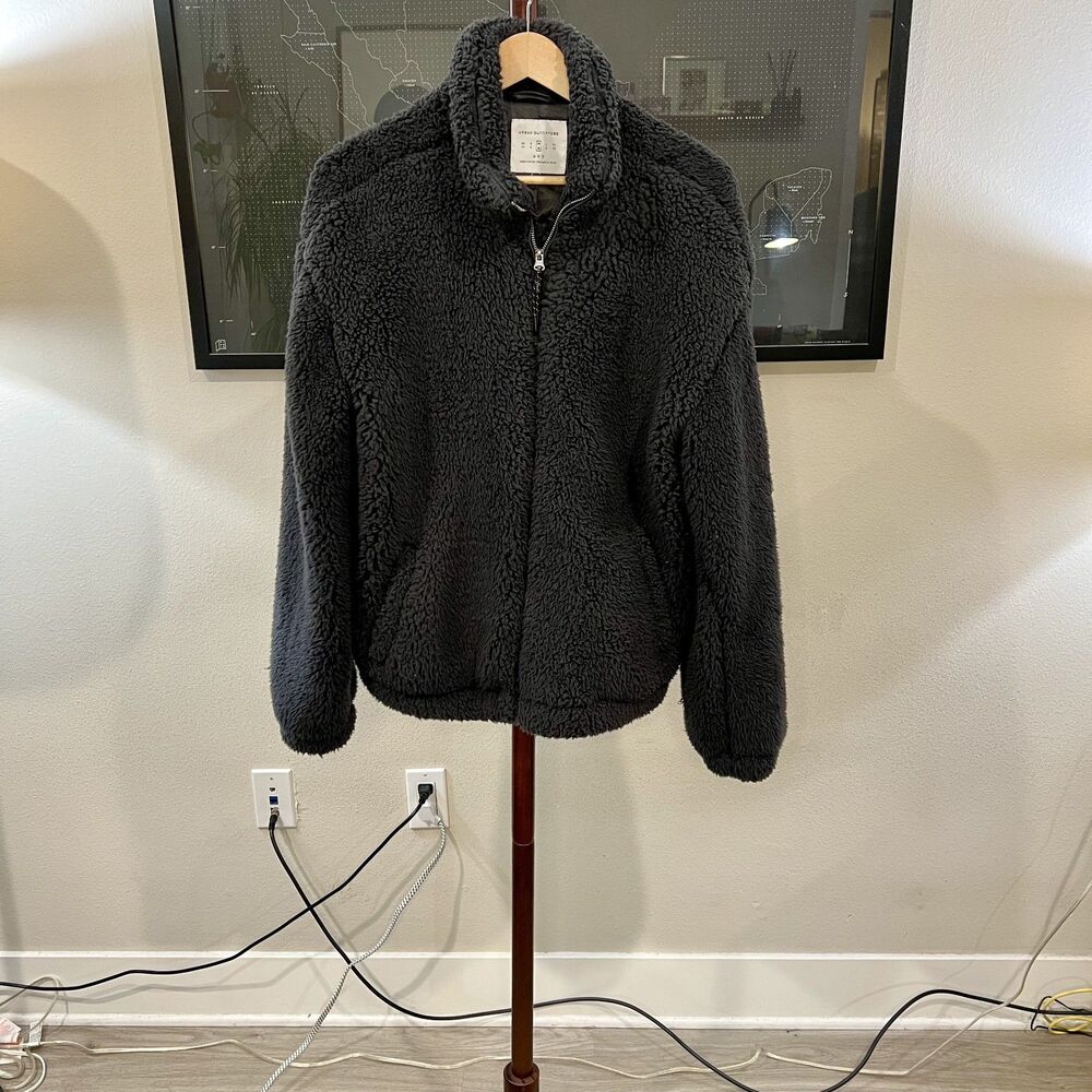 Urban Outfitters - Fleece Full Zip Jacket - Black